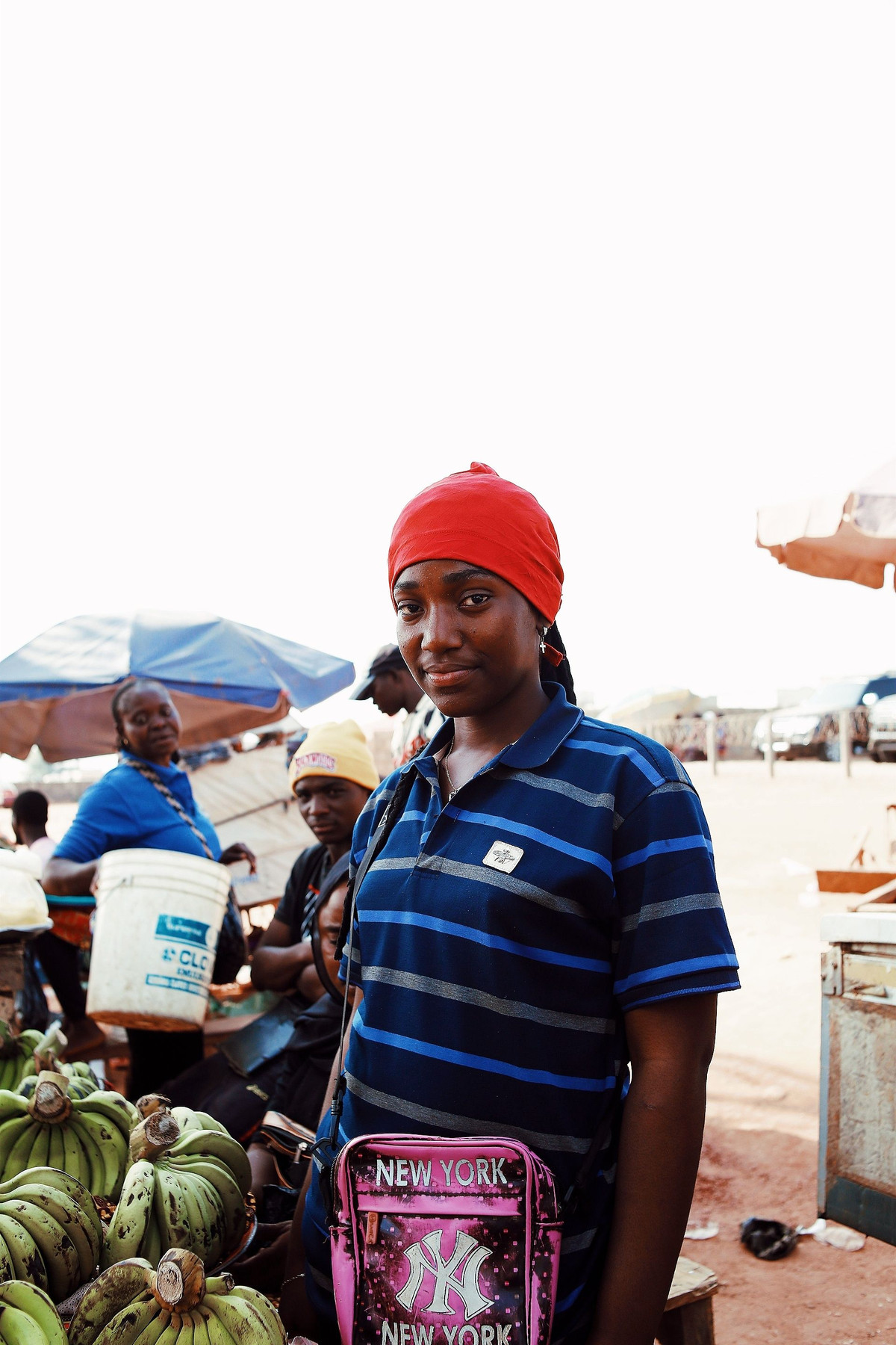Young entrepreneur working in a local food market